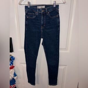 Topshop Dark Blue High Rise Women's Jeans